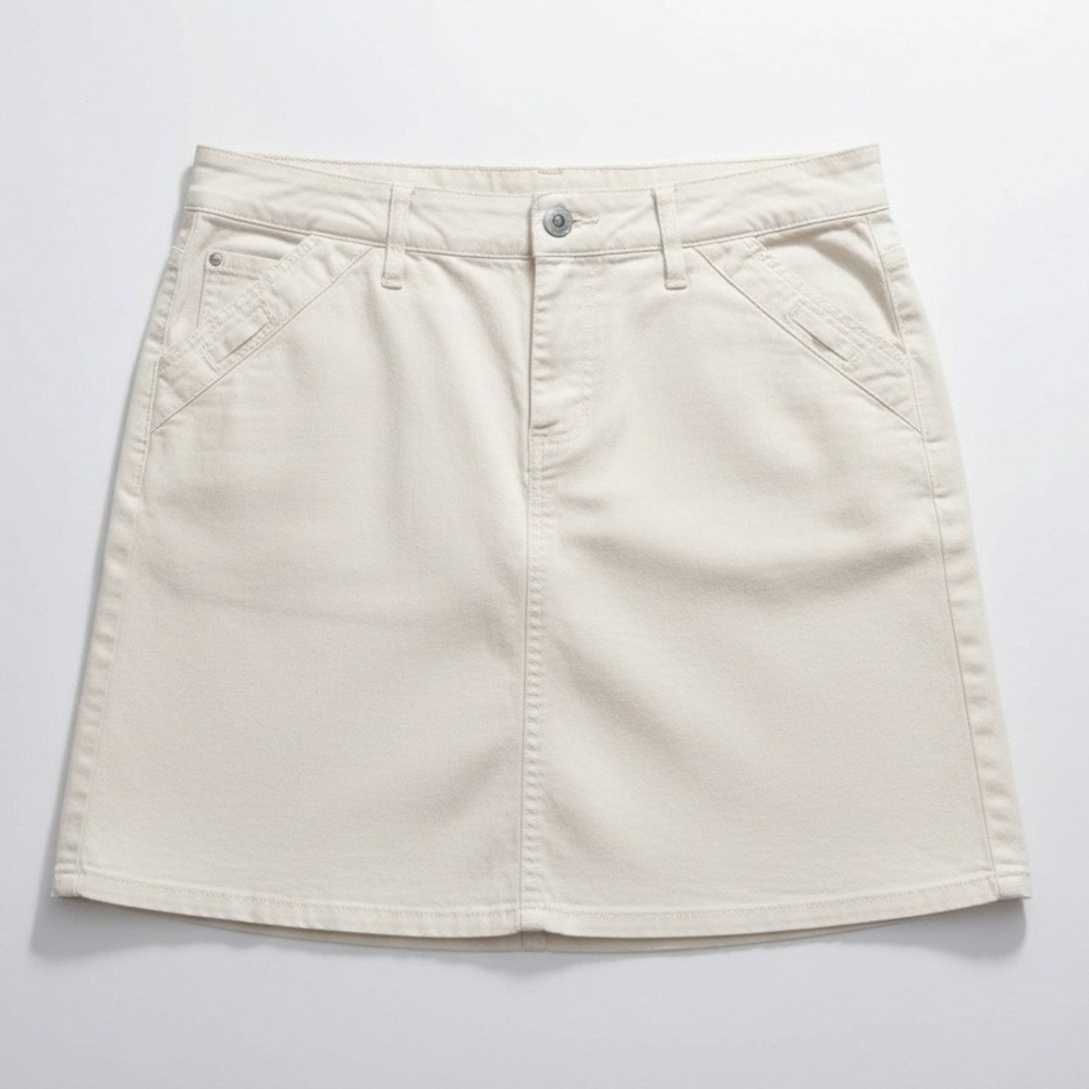 White Stag Arctic White Stretch Cotton A-Line Skirt Size 8 Average WL19B214